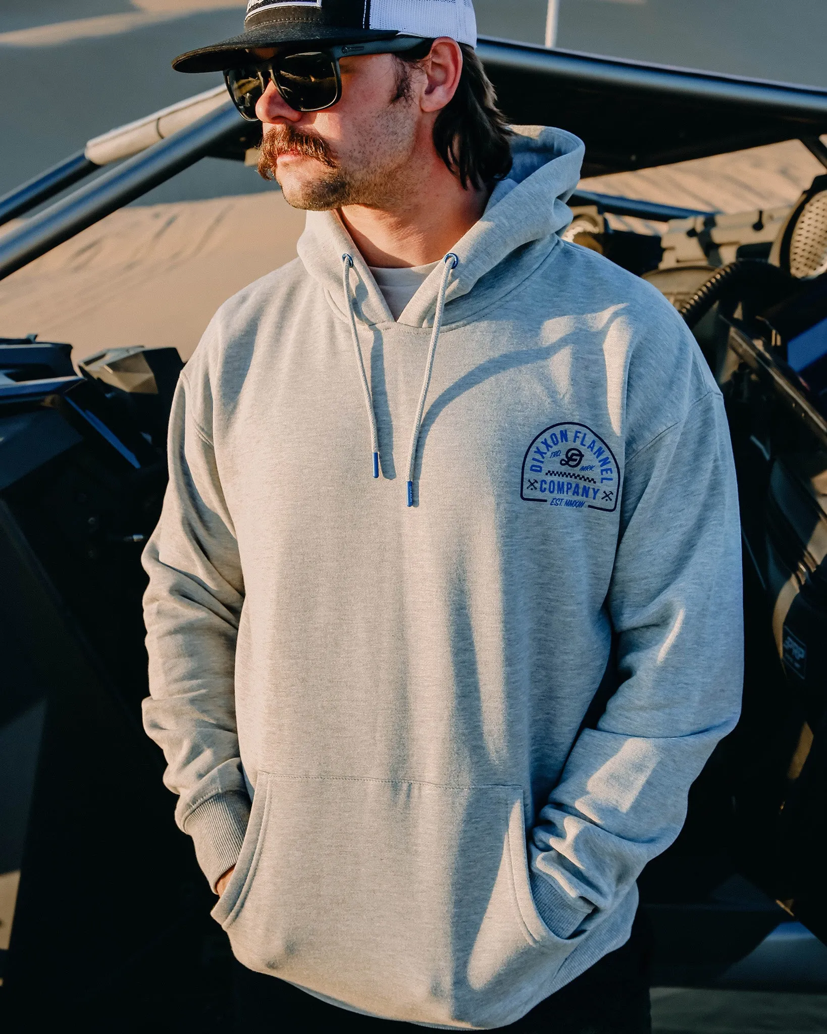 Blue Branded Pullover Hoodie - Heather Gray sold by Dixxon product image thumbnail 4