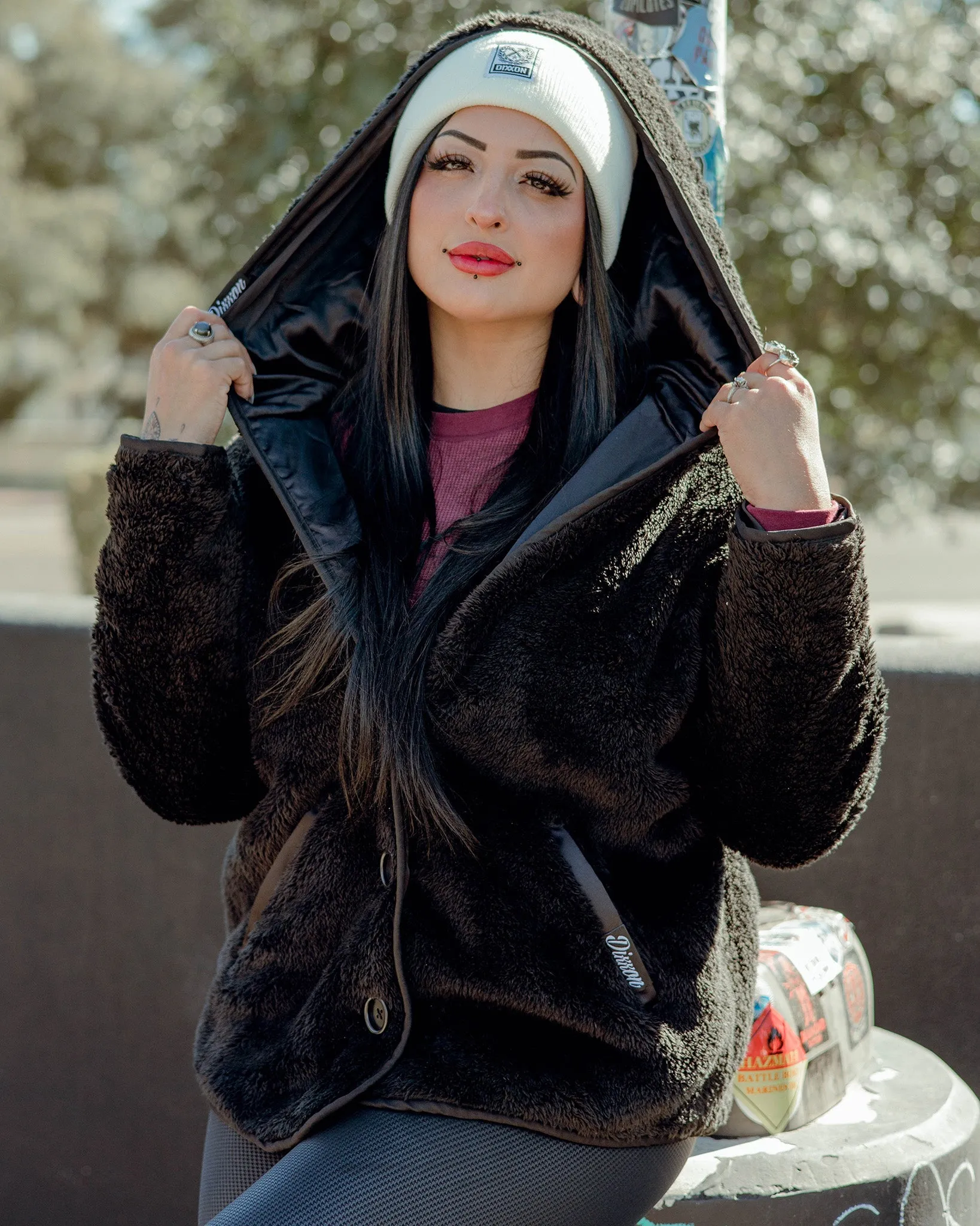 Women's Sherpa Cardigan - Black sold by Dixxon