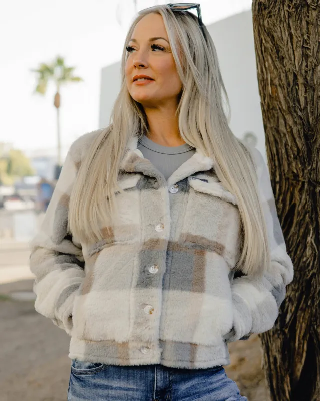 Women's Cropped Shacket - Morning Mist sold by Dixxon