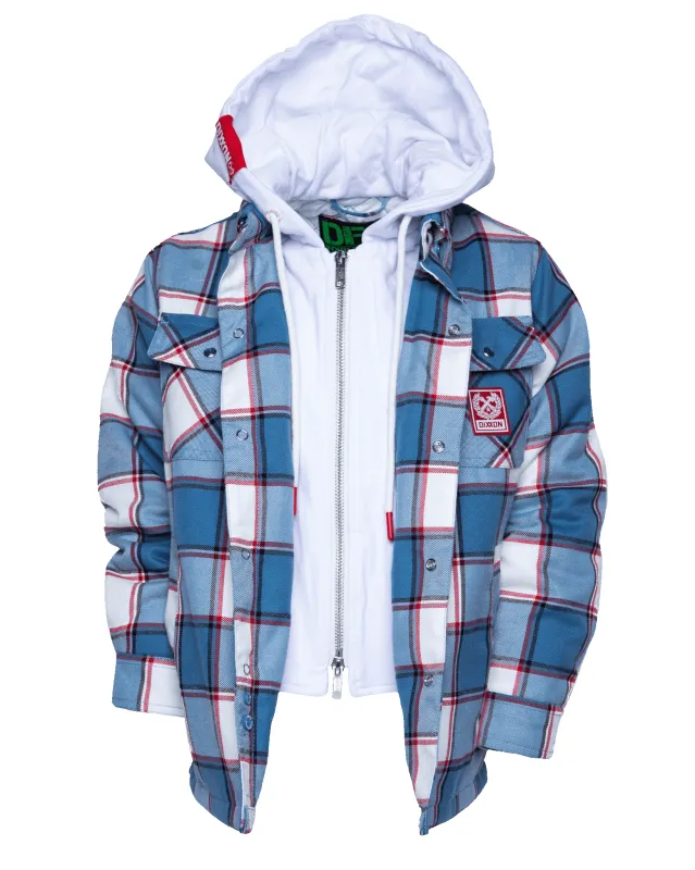 Youth Neighborhood Hooded Flannel Jacket sold by Dixxon