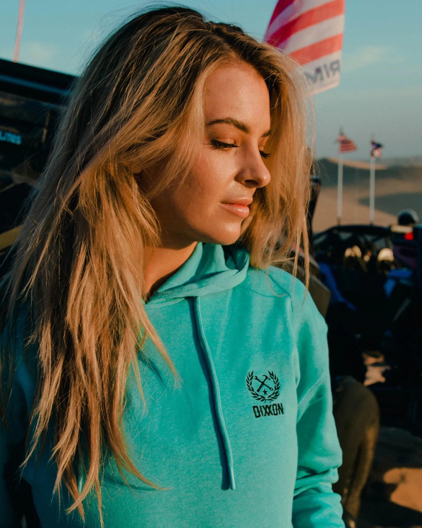 Women's Black Crest Lightweight Pullover Hoodie - Tiffany sold by Dixxon product image thumbnail 2