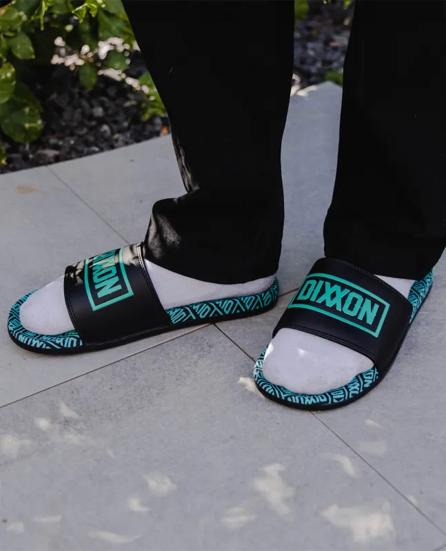 Box Overload Slides - Black & Tiffany made by Dixxon