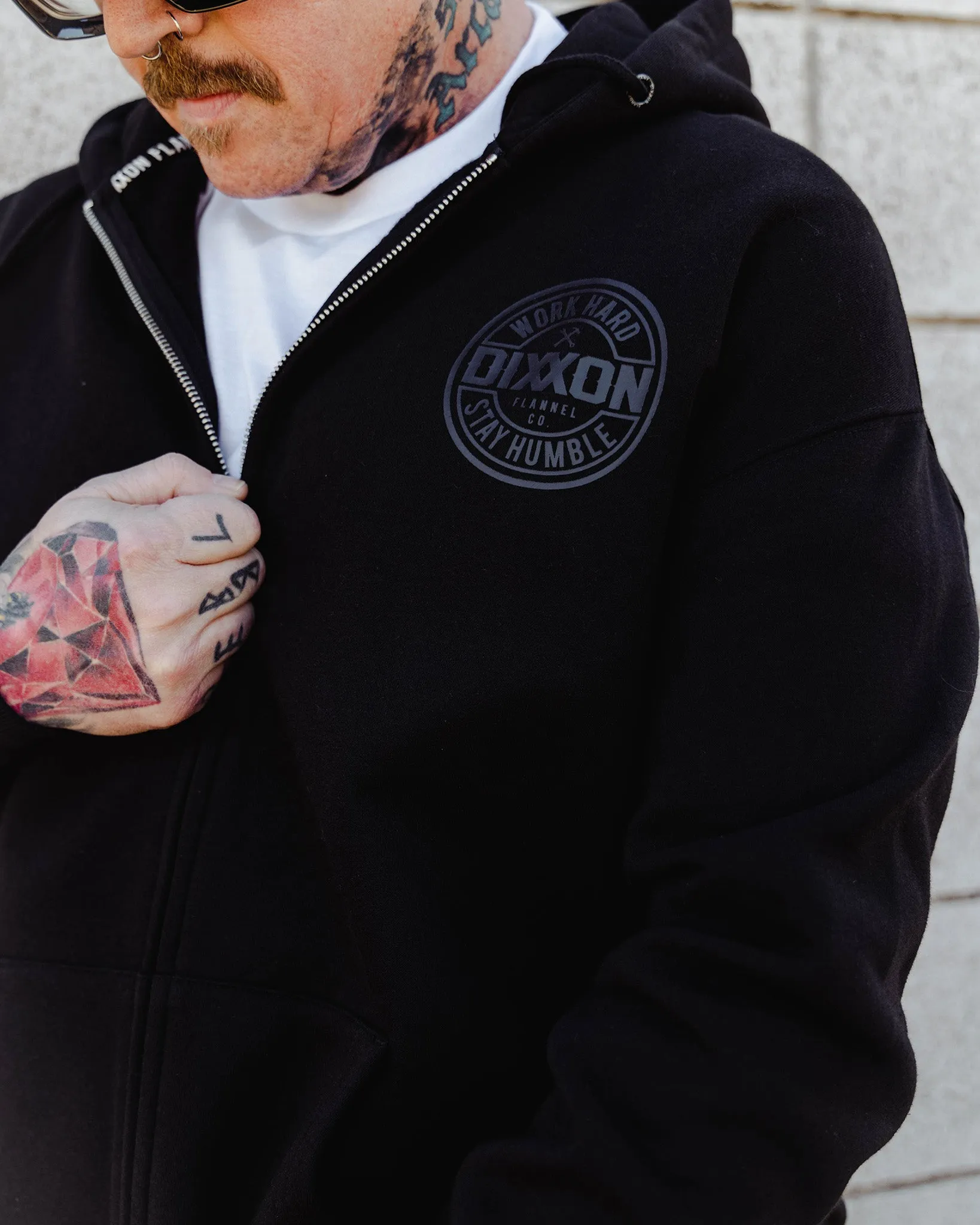 Gray Corpo Zip Up Hoodie - Black sold by Dixxon product image thumbnail 5