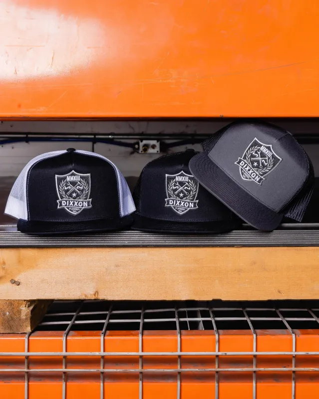 Shield Flat Bill Trucker Snapback sold by Dixxon