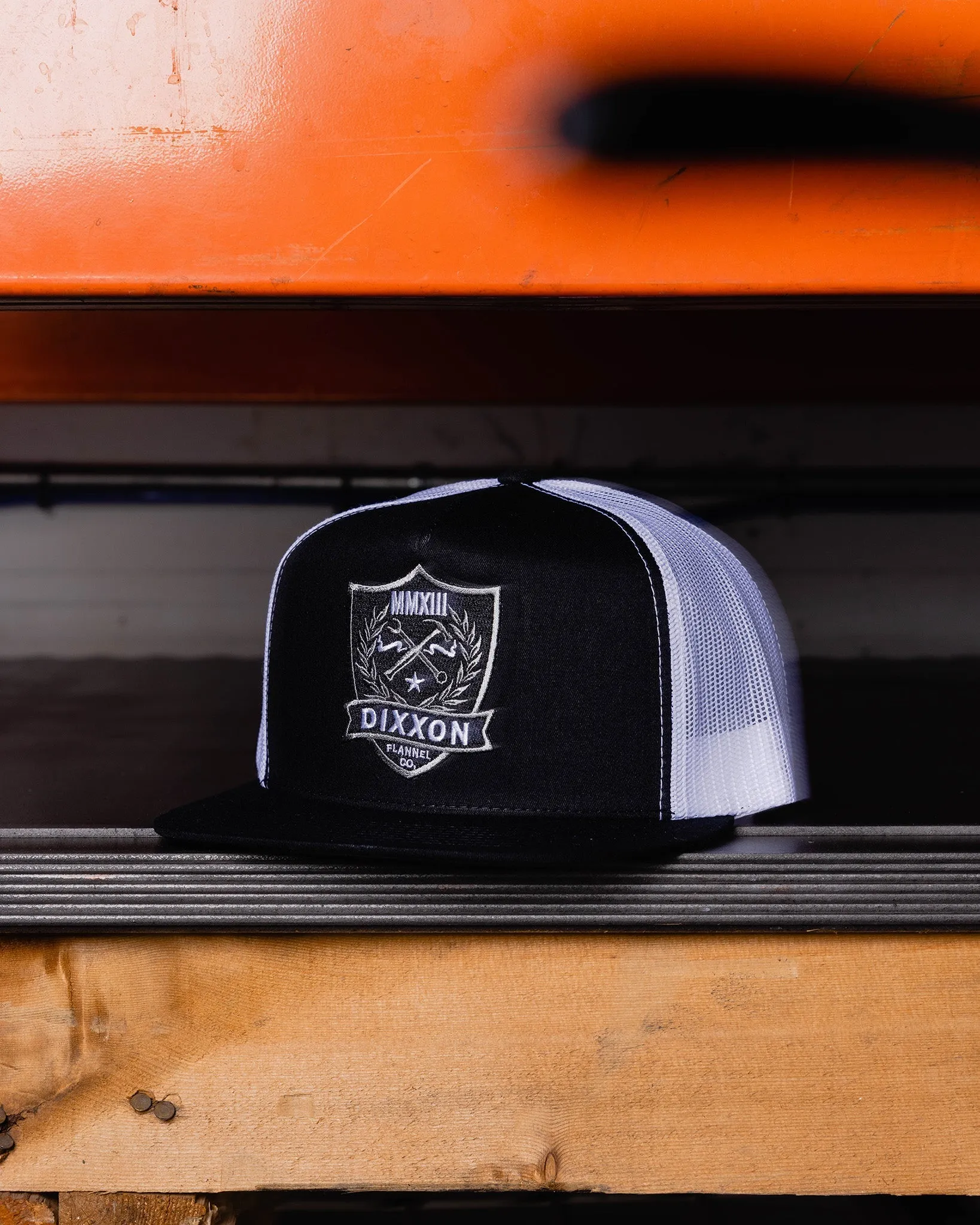 Shield Flat Bill Trucker Snapback sold by Dixxon product image thumbnail 4