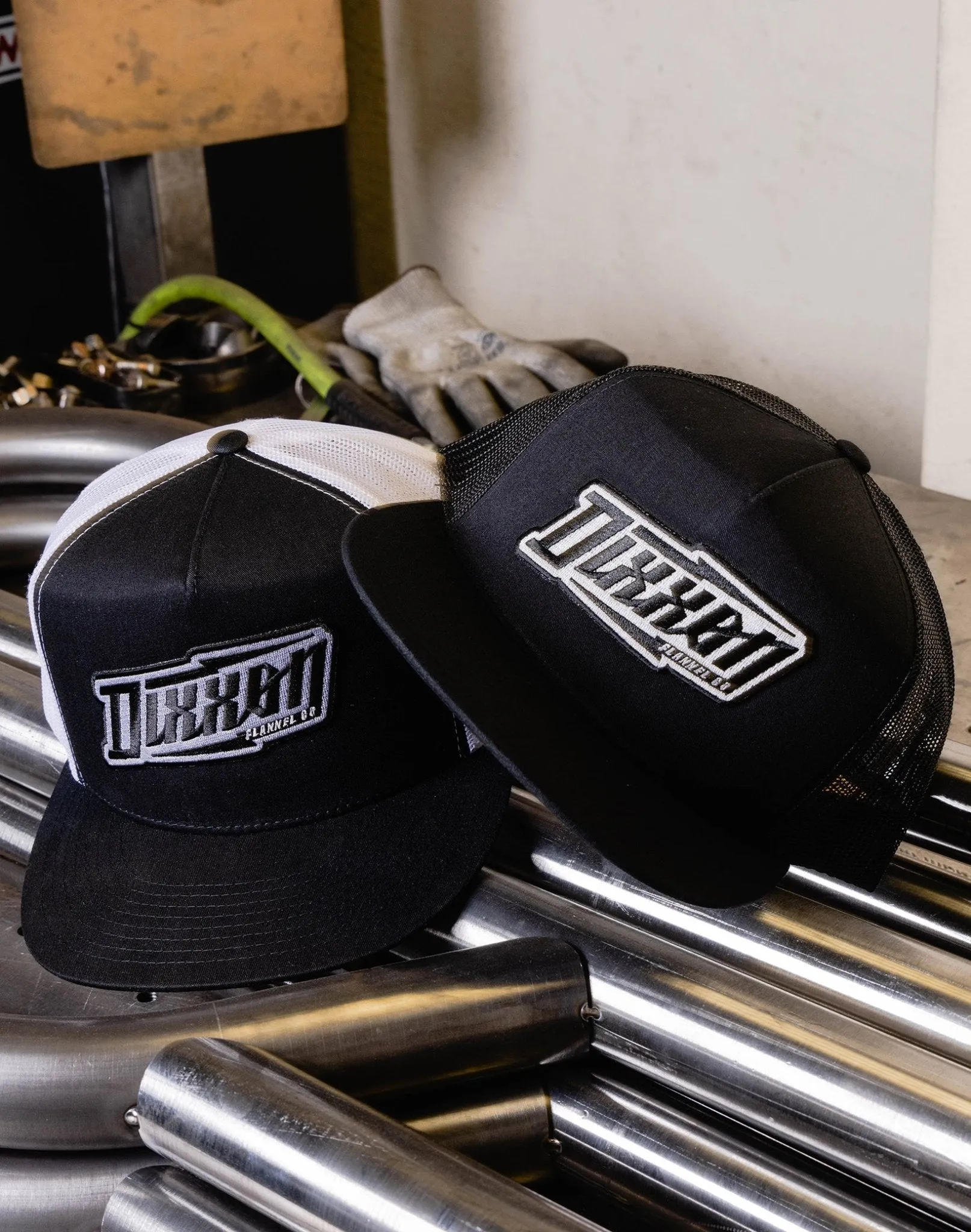 Bolt Logo Flat Bill Trucker Snapback sold by Dixxon
