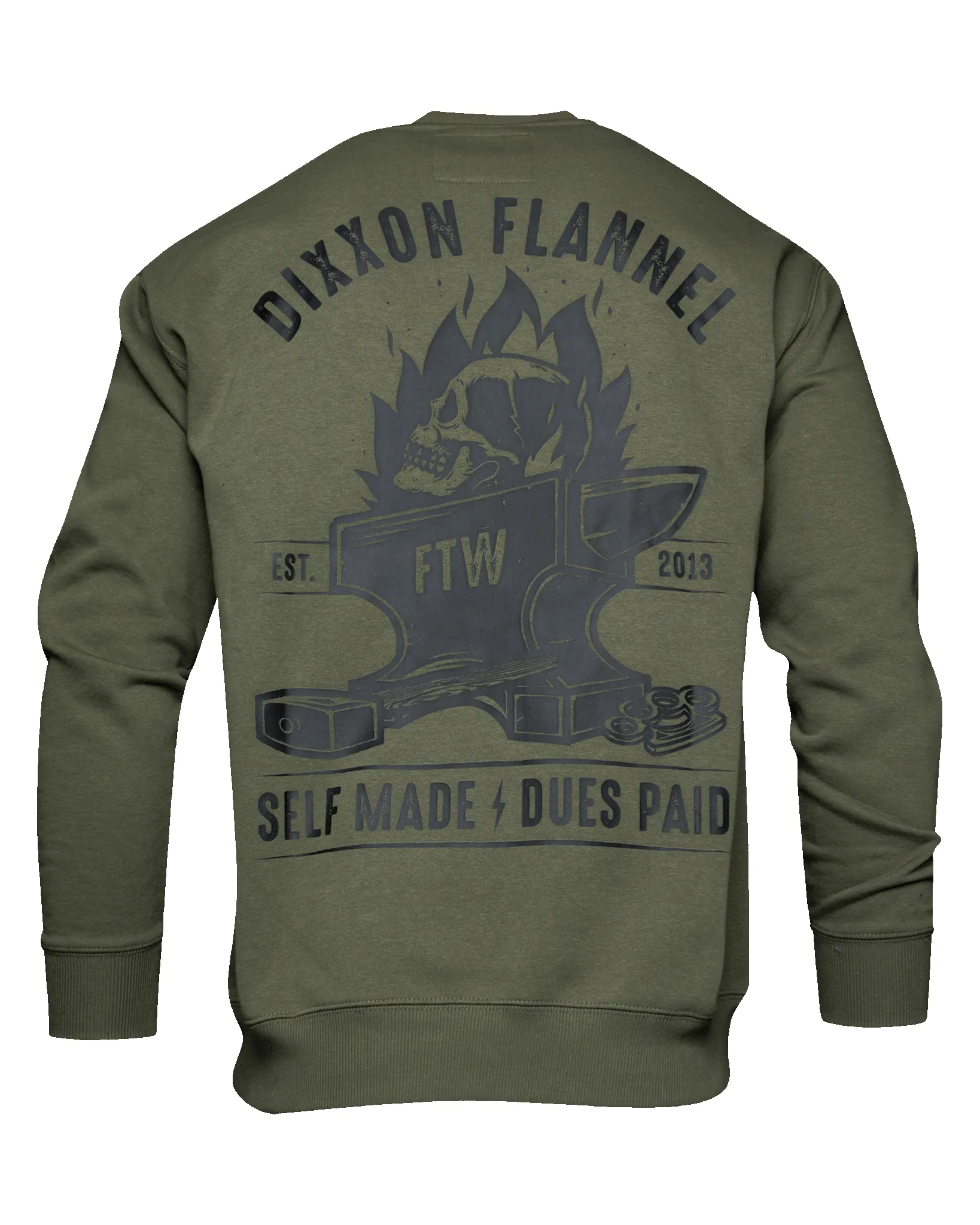 Black Self Made Crewneck Sweatshirt - O.D. Green sold by Dixxon product image thumbnail 2