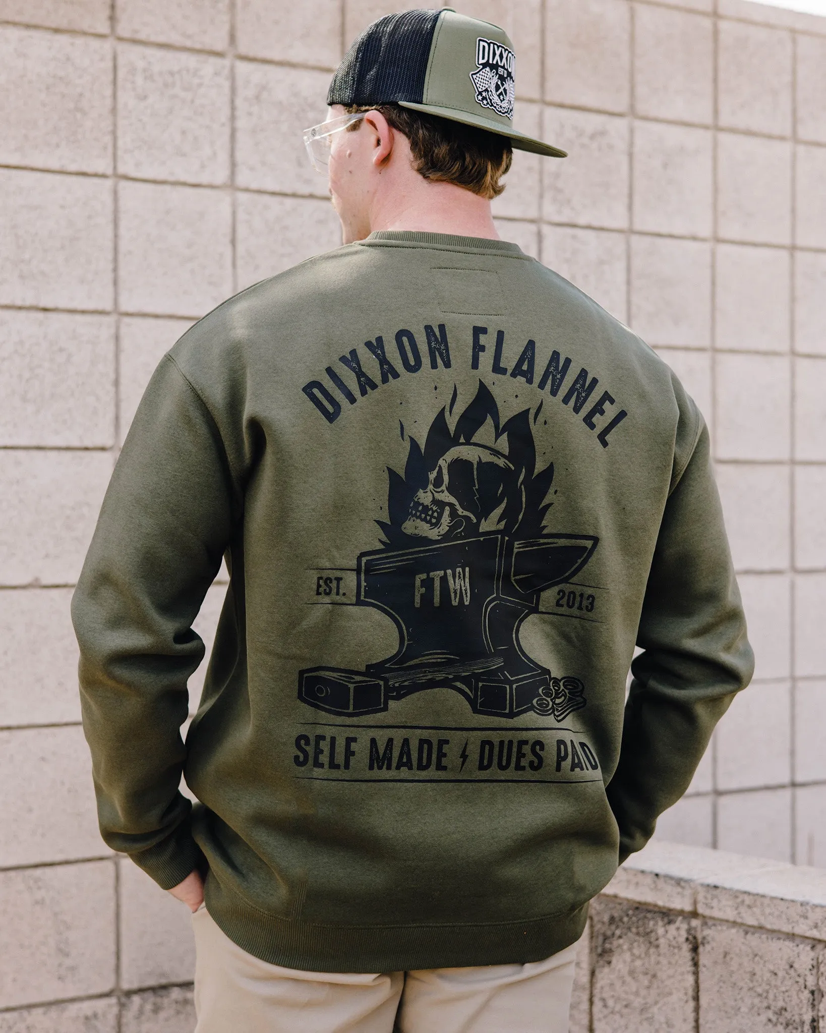 Black Self Made Crewneck Sweatshirt - O.D. Green sold by Dixxon