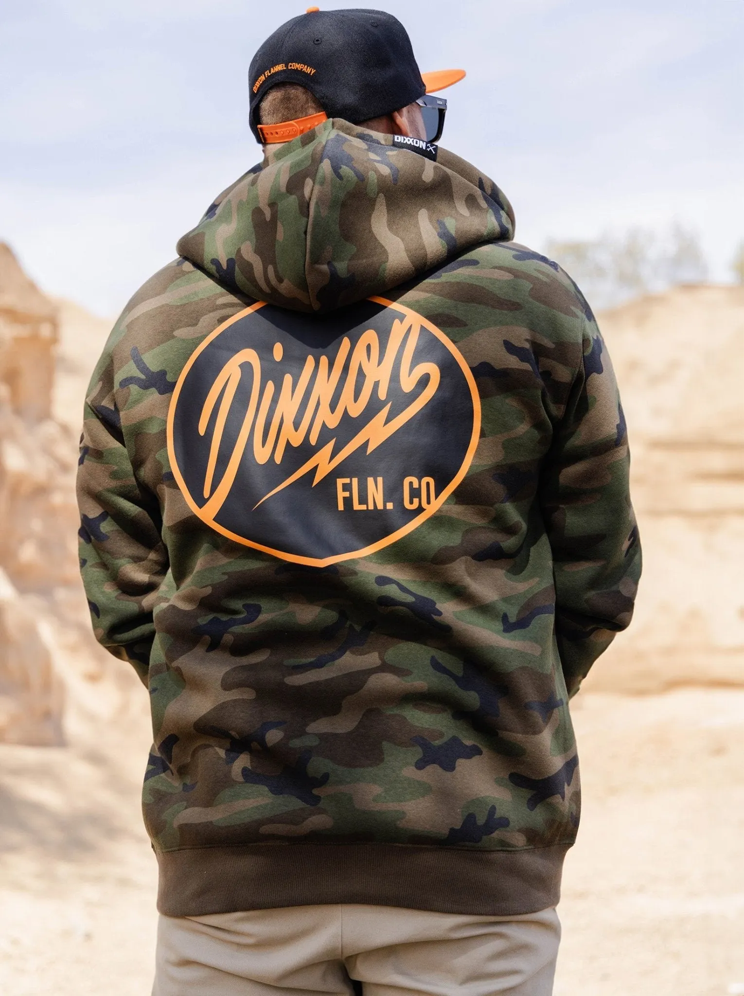 Black & Orange Esso Zip Up Hoodie - Camo sold by Dixxon