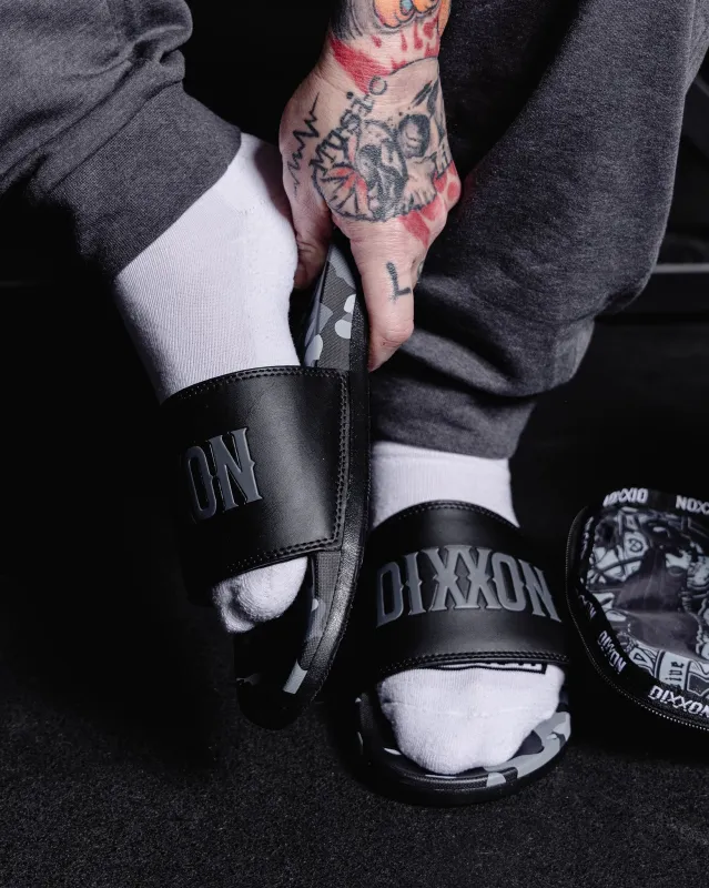 Delta Slides - Black Camo made by Dixxon