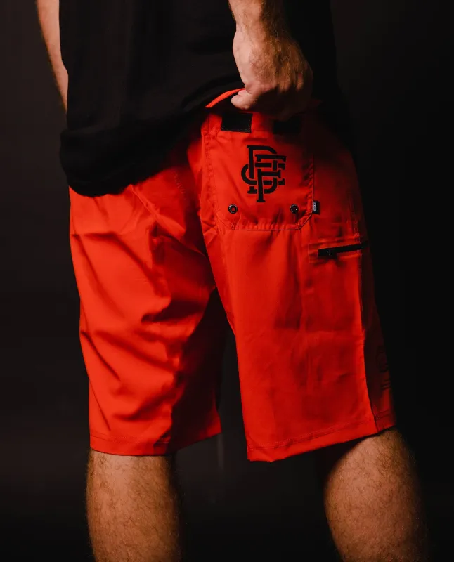 Black Tech Boardshorts - Red made by Dixxon
