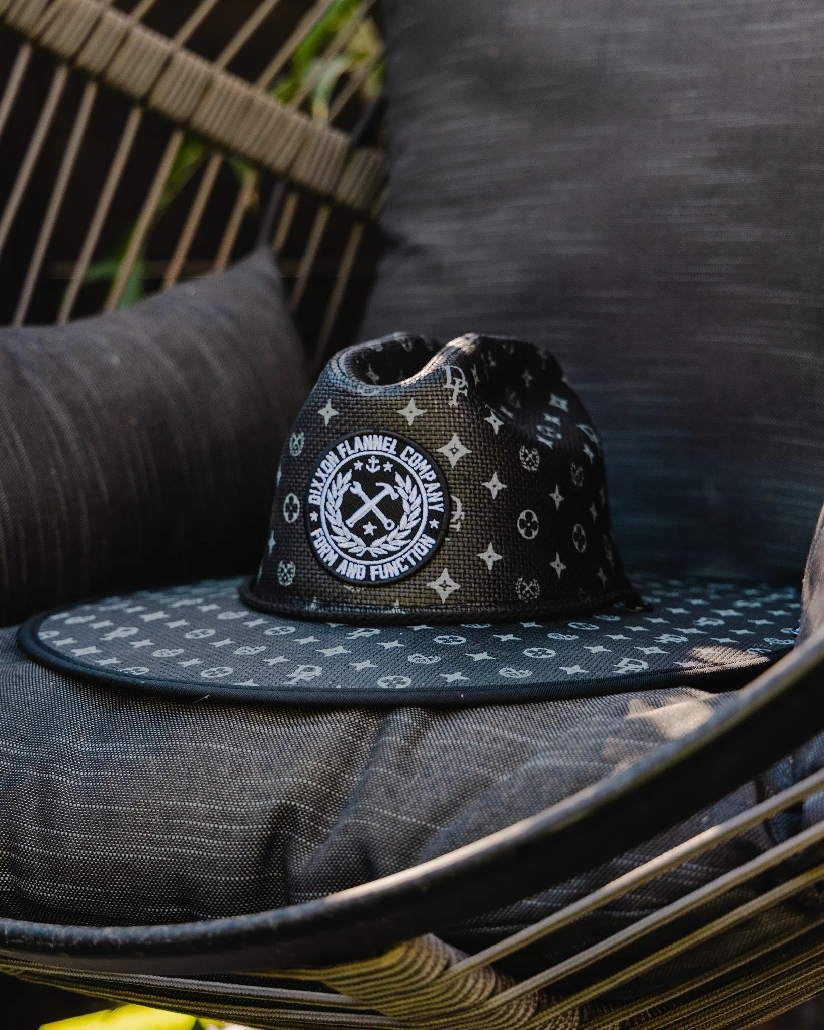 Bougie Straw Sun Hat - Black & Gray sold by Dixxon