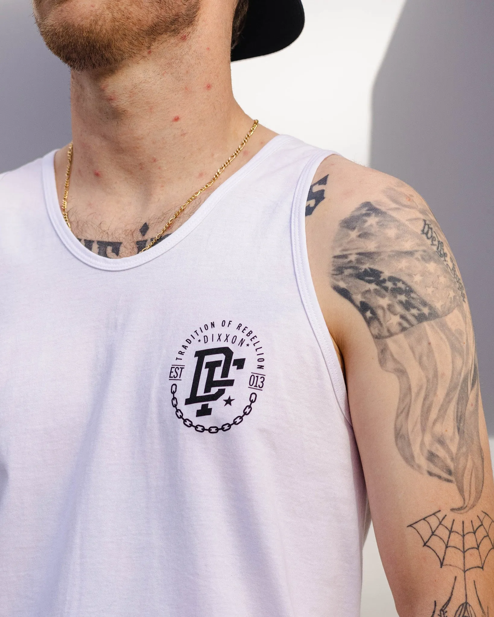 Black Disobedience Tank - White sold by Dixxon product image thumbnail 2