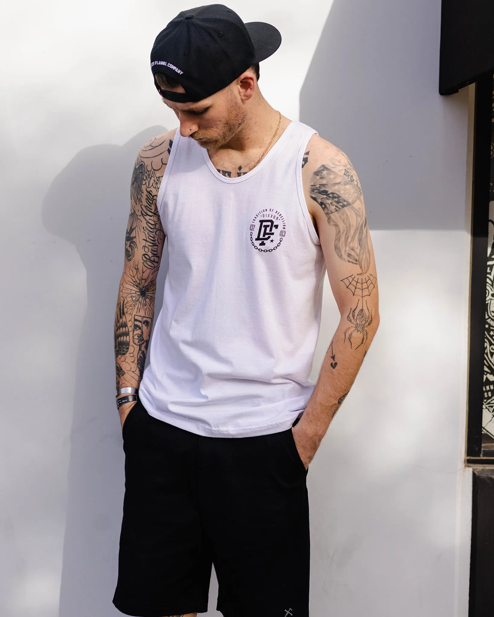 Black Disobedience Tank - White sold by Dixxon product image thumbnail 3