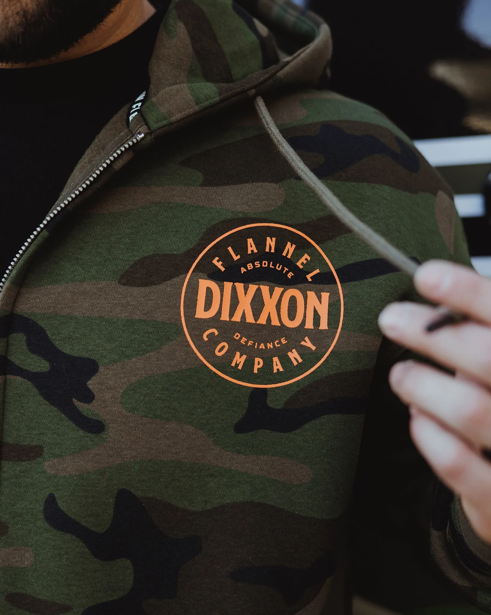 Orange Chain Driven Zip Up Hoodie - Camo sold by Dixxon product image thumbnail 4