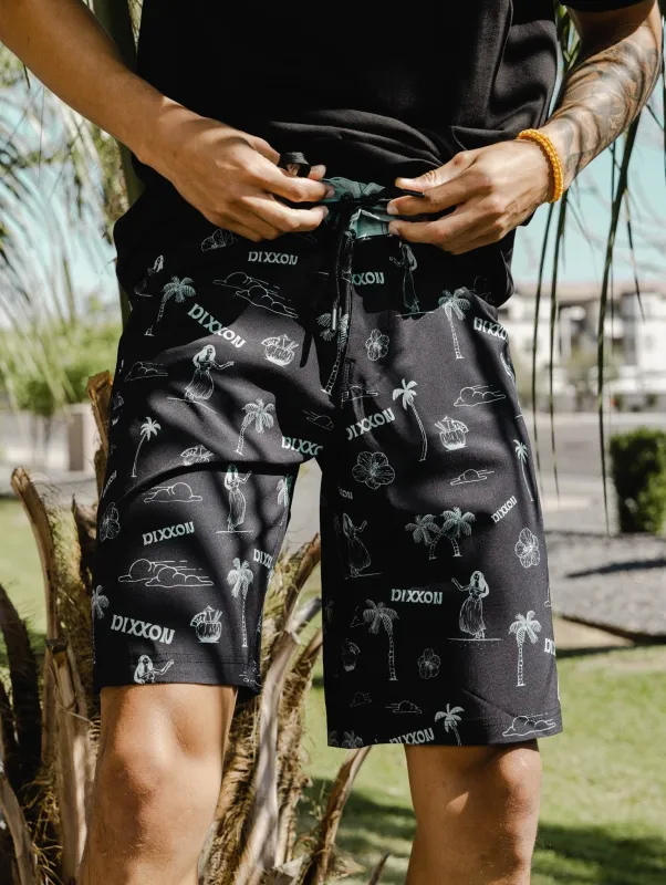 Black & Green Waimea Boardshorts sold by Dixxon