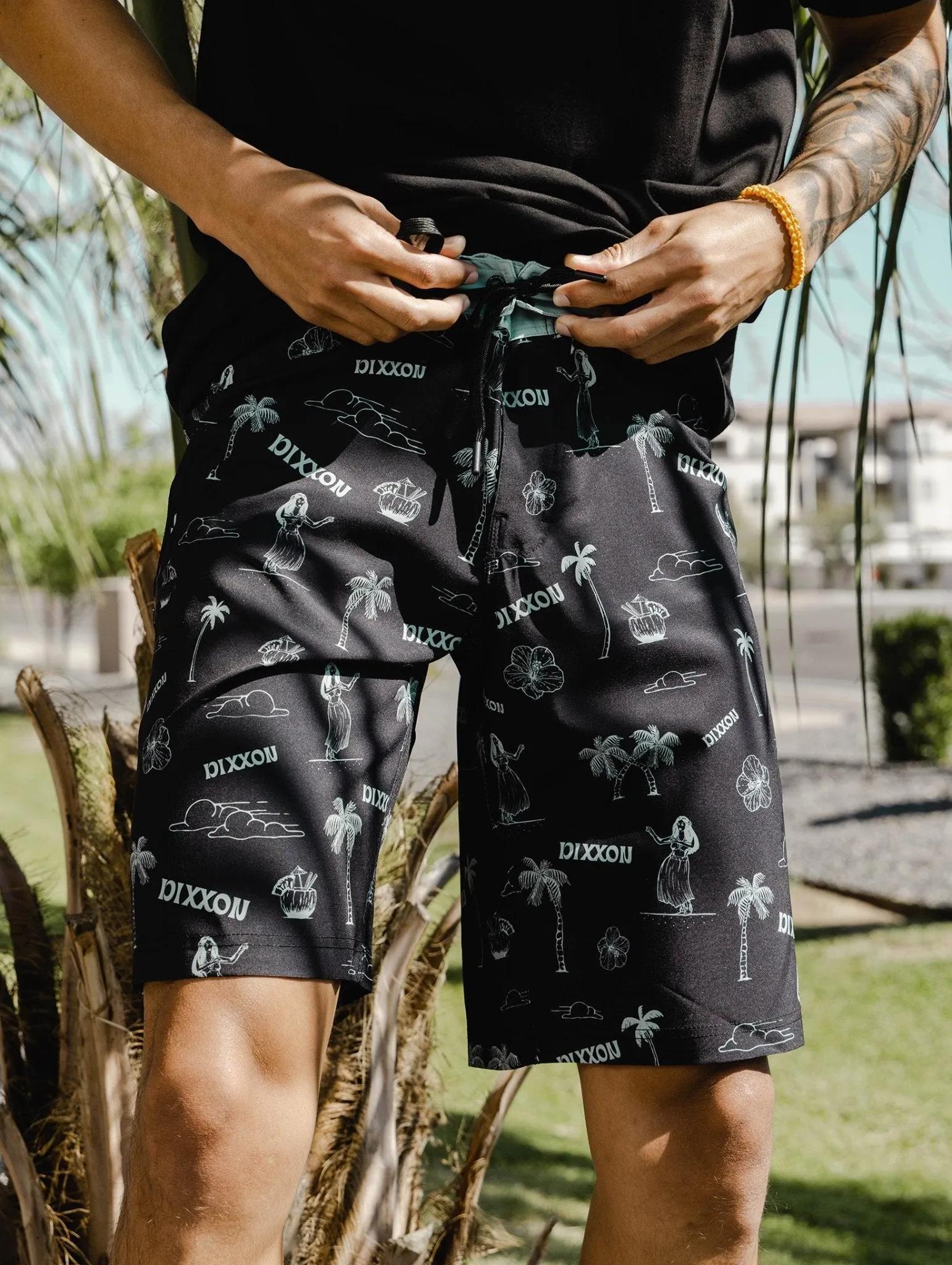 Black & Green Waimea Boardshorts sold by Dixxon