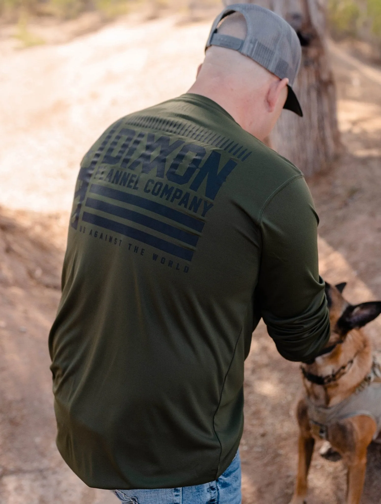 Against the World UV Long Sleeve T-Shirt - O.D. Green sold by Dixxon