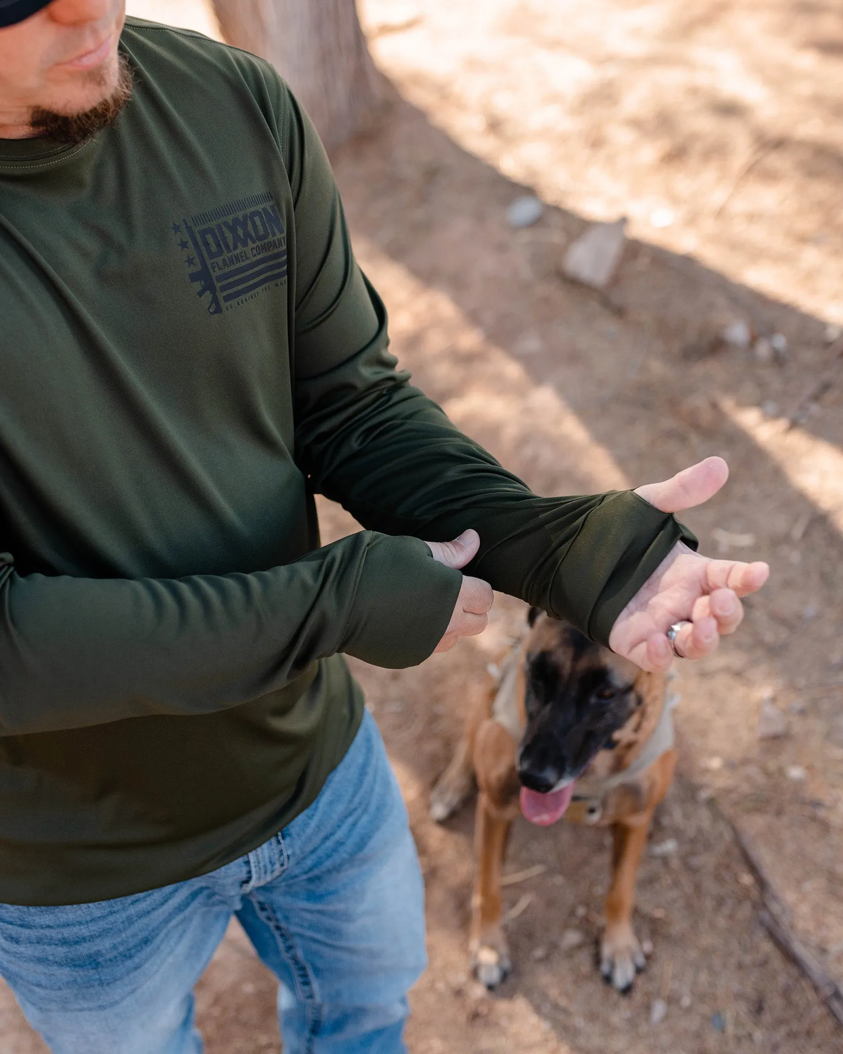Against the World UV Long Sleeve T-Shirt - O.D. Green sold by Dixxon product image thumbnail 3