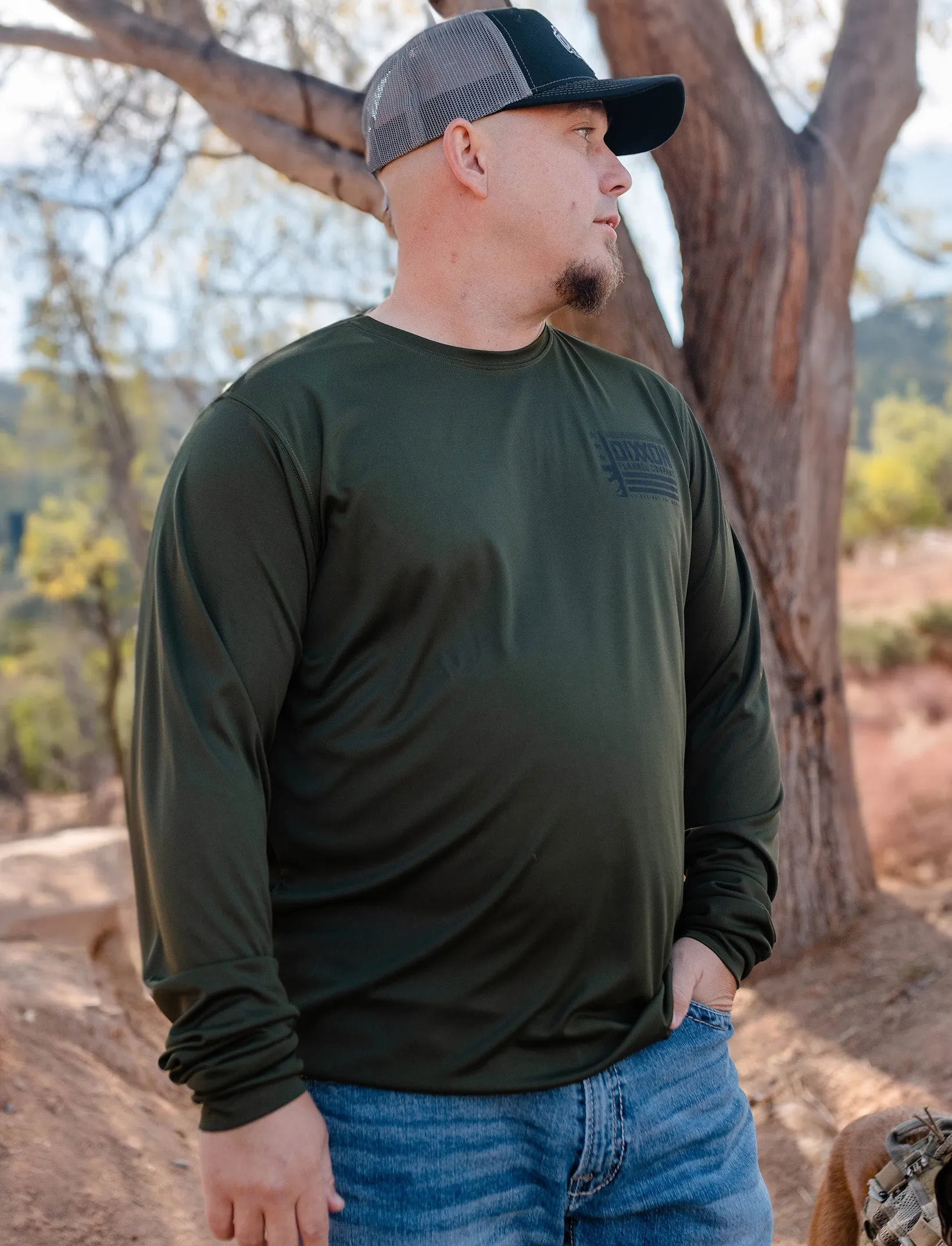 Against the World UV Long Sleeve T-Shirt - O.D. Green sold by Dixxon product image thumbnail 2