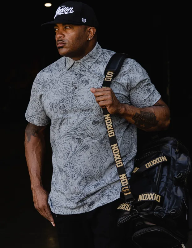 Black Floral Premium Polo - Heathered Gray sold by Dixxon