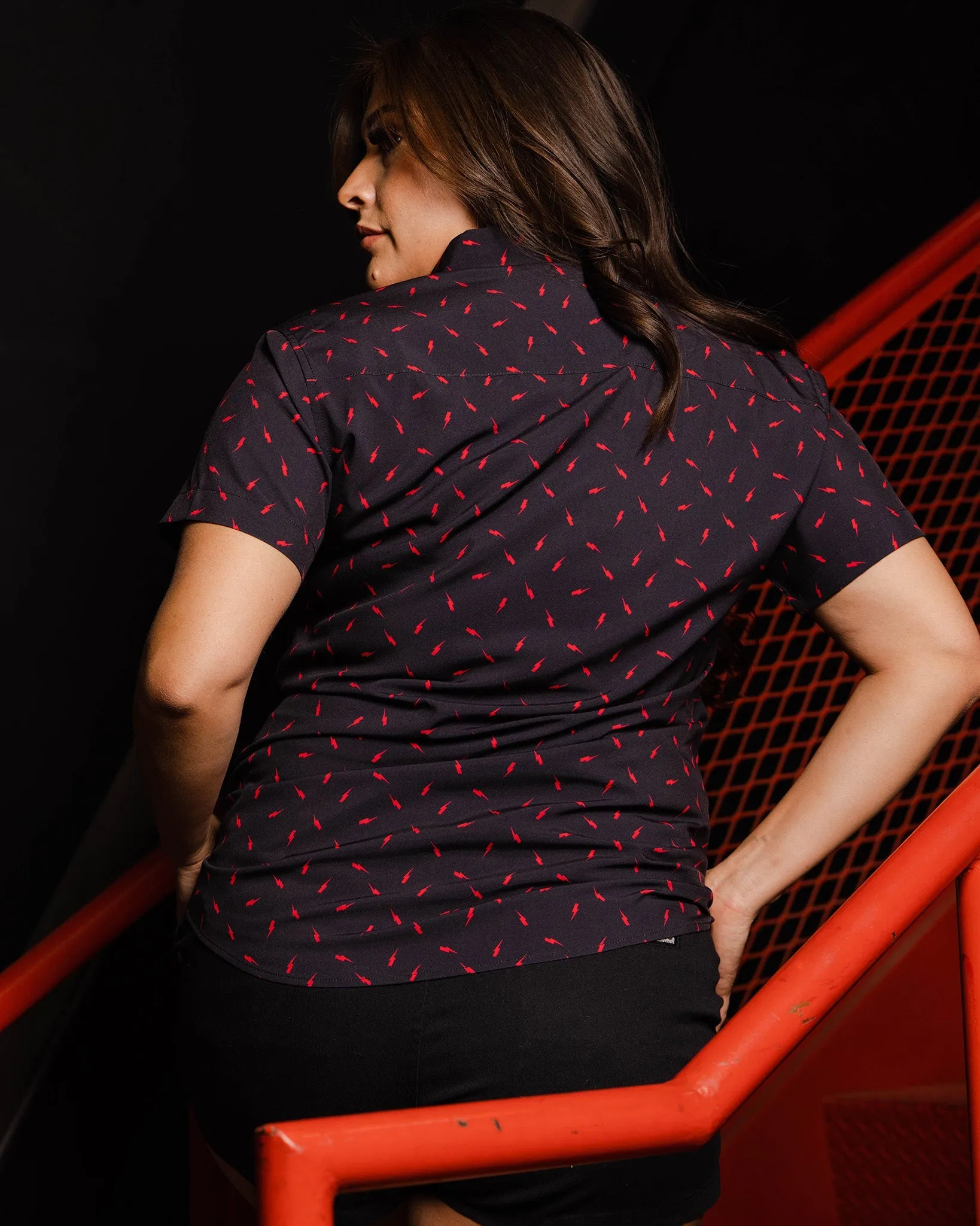 Women's Bolt Party Shirt - Black & Red sold by Dixxon product image thumbnail 3