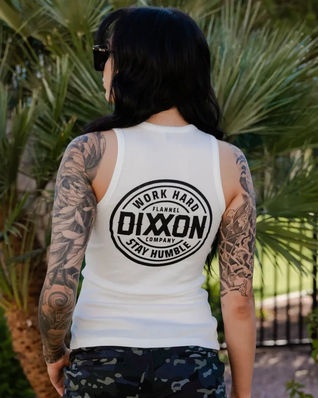 Women's Black Nuevo Corpo Fitted Tank - White made by Dixxon