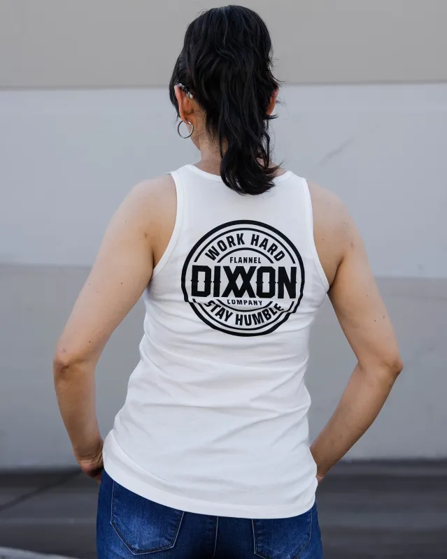 Women's Black Nuevo Corpo Flowy Tank - White sold by Dixxon