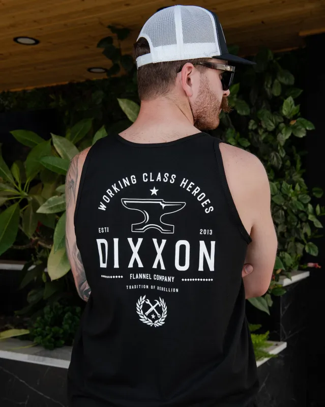 White Tradition Badge Tank - Black sold by Dixxon