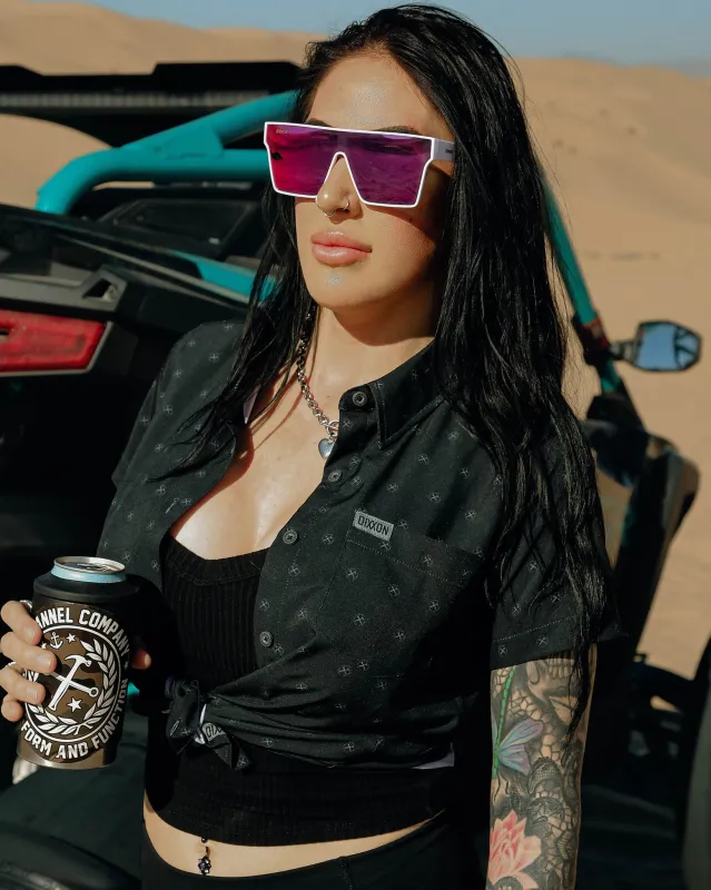 Women's Huckster Party Shirt - Black & Gray sold by Dixxon