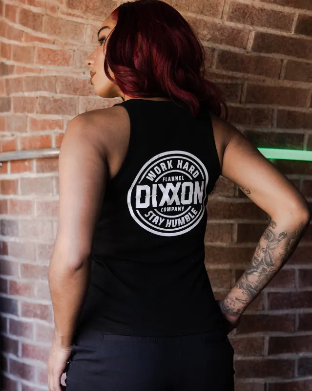 Women's White Nuevo Corpo Fitted Tank - Black sold by Dixxon