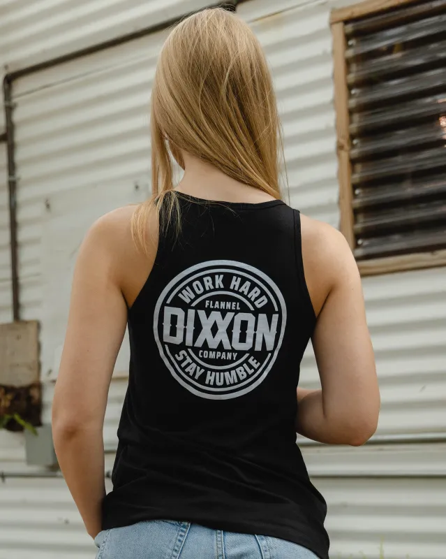 Women's White Nuevo Corpo Flowy Tank - Black sold by Dixxon