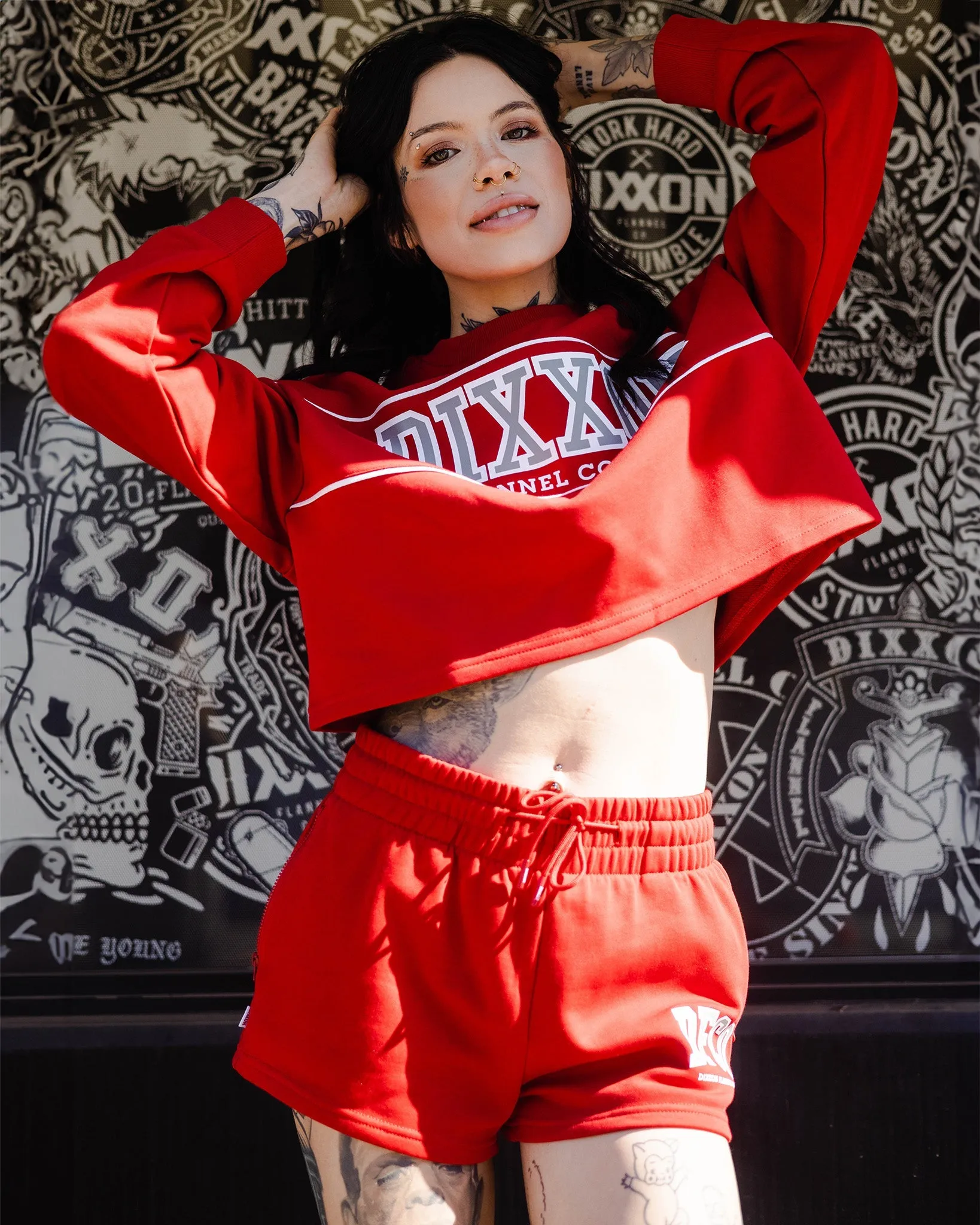 Women's DFCO Sweat Shorts - Red sold by Dixxon product image thumbnail 2