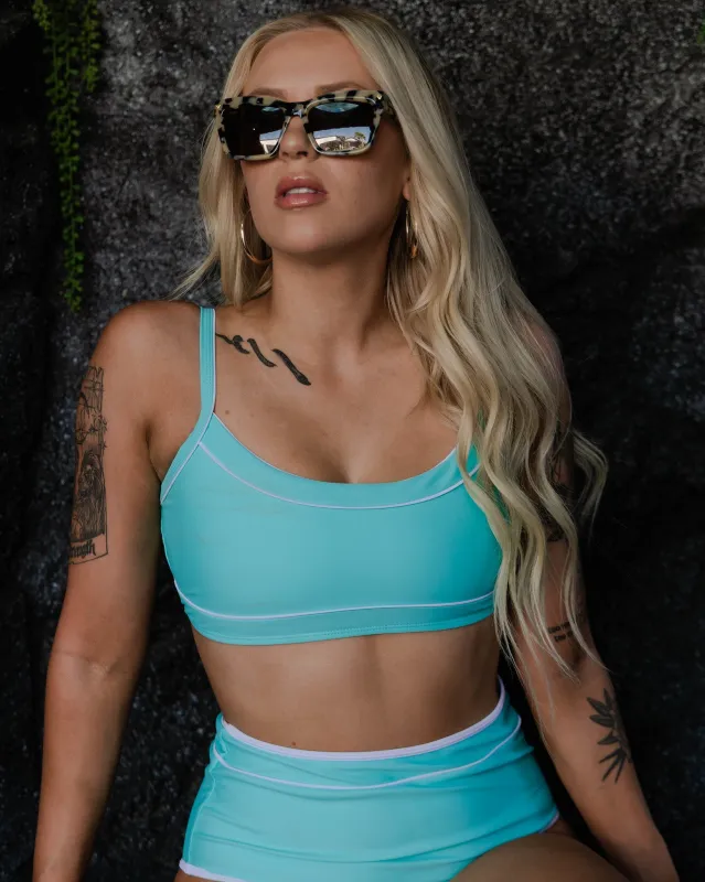 Women's Coastline Bikini Top - Tiffany & White sold by Dixxon