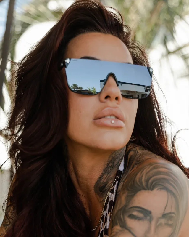 Vega Sunglasses - Black & Chrome sold by Dixxon