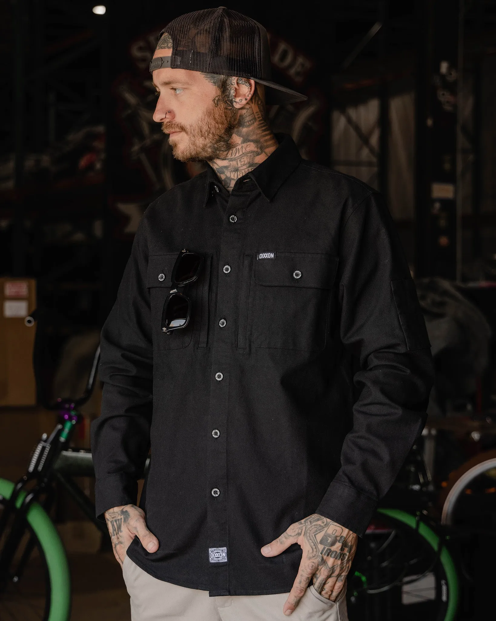 Work Shirt Long Sleeve - Black sold by Dixxon