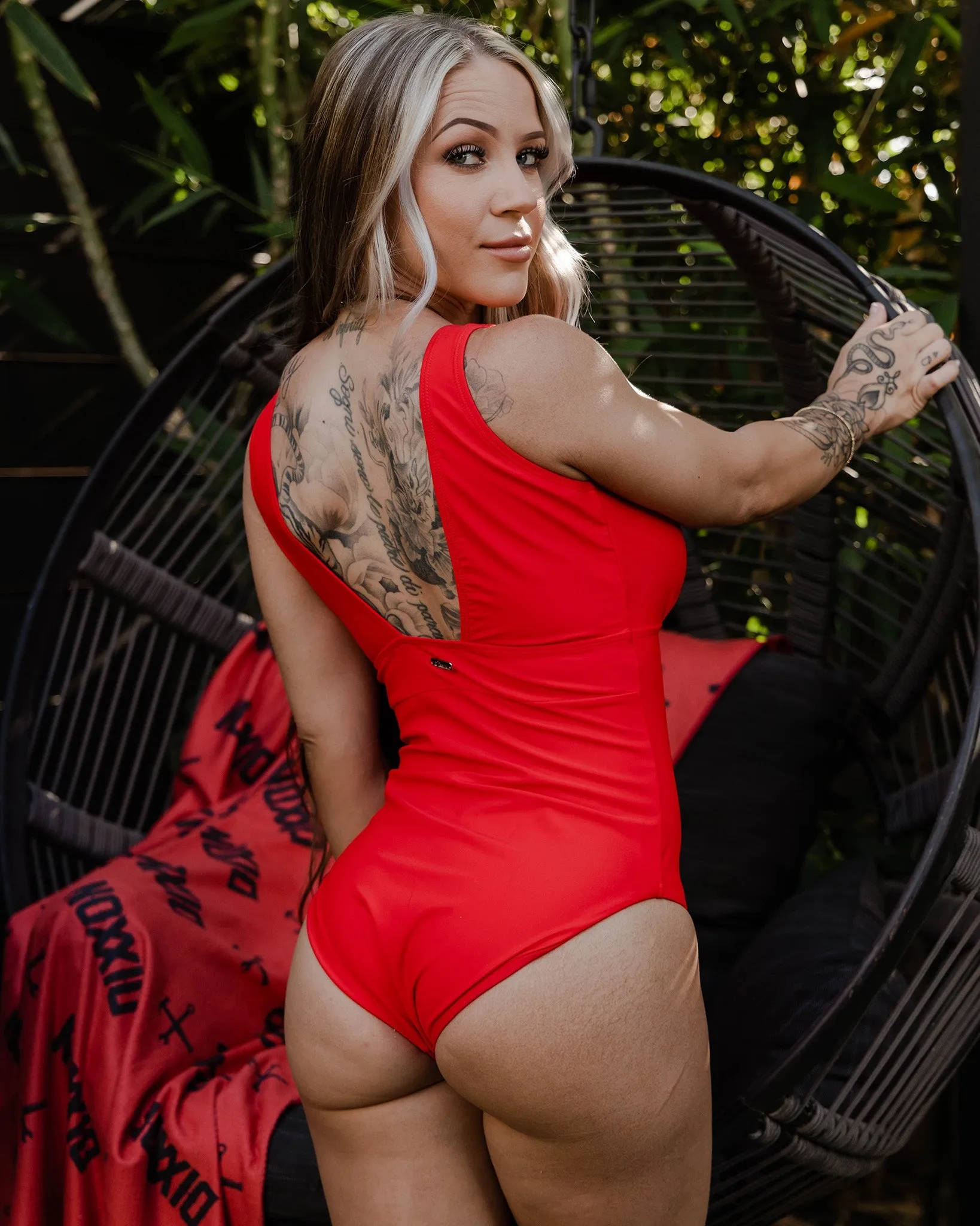 Women's Essential V-Neck One Piece - Red sold by Dixxon product image thumbnail 2