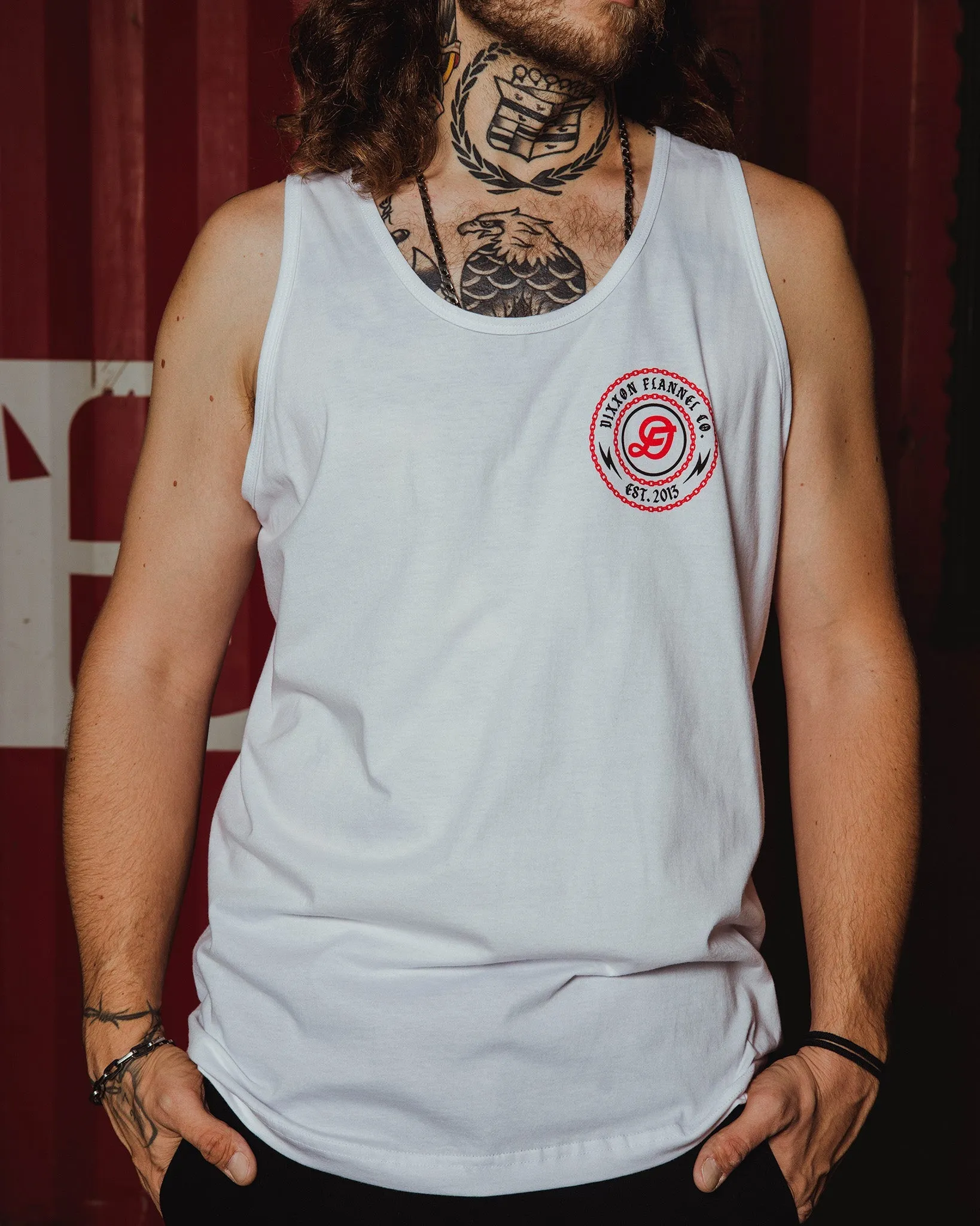 Red & Black Linked Tank - White sold by Dixxon product image thumbnail 4