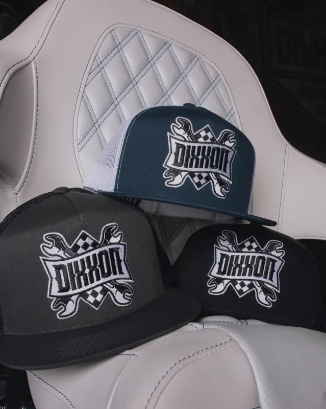 Pit Crew Flat Bill Trucker Snapback made by Dixxon