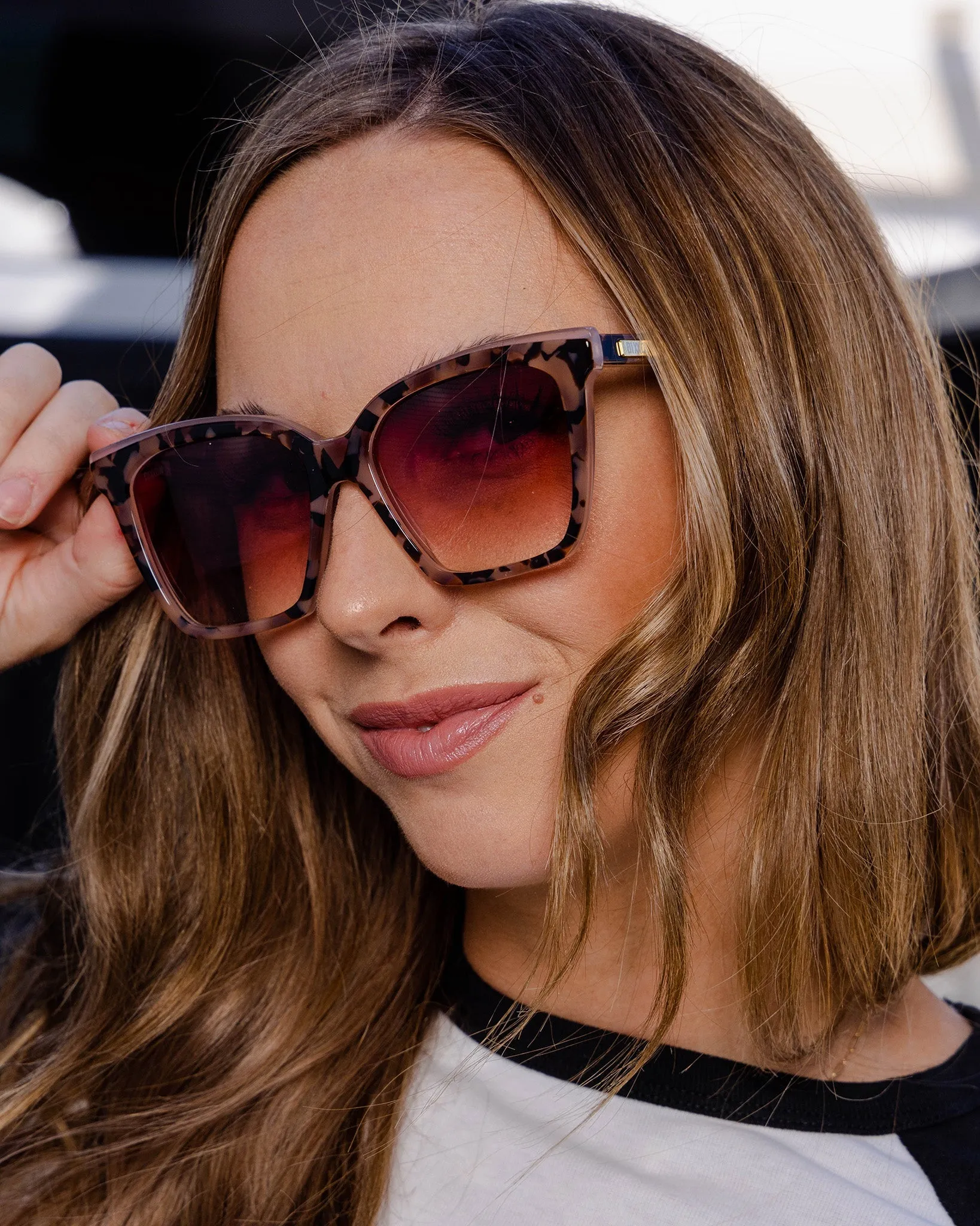 Luna Sunglasses - Mauve Tortoise & Pink Gradient sold by Dixxon