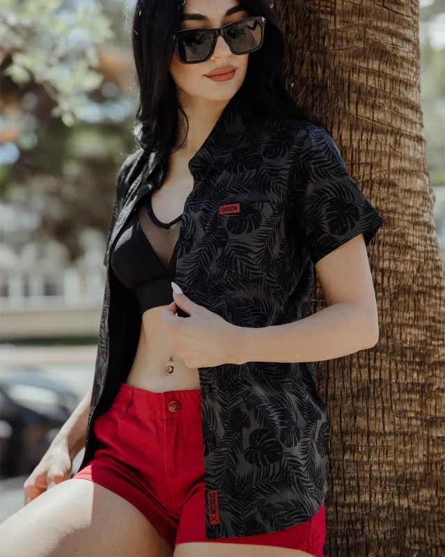 Women's Corcovado Camo Party Shirt - Black & Gray made by Dixxon