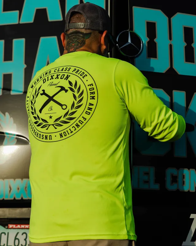 Black Crested UV Long Sleeve - Safety Yellow sold by Dixxon