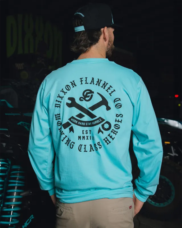 Black Working Class Badge Long Sleeve T-Shirt - Tiffany made by Dixxon