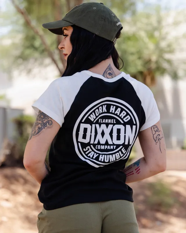 Women's White Nuevo Corpo Raglan Short Sleeve - White & Black sold by Dixxon