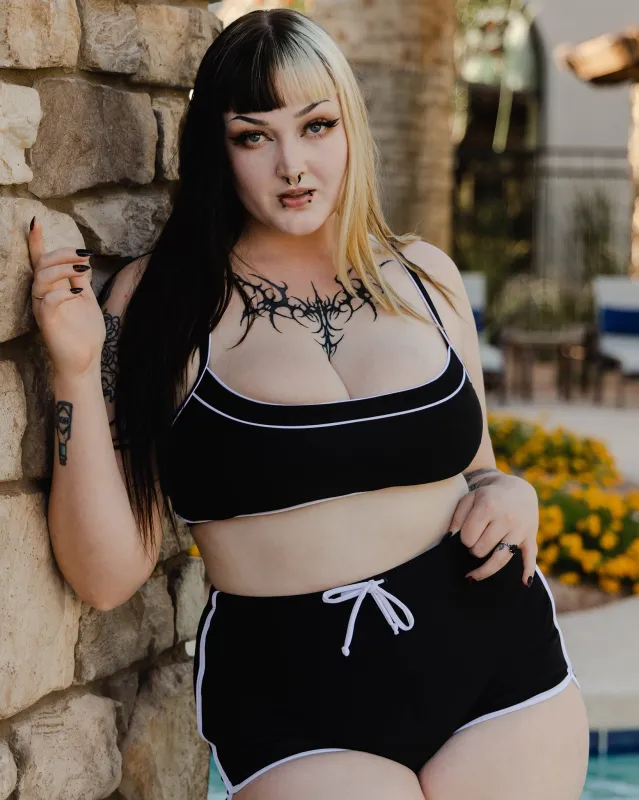 Women's Black & White Coastline Bikini Top sold by Dixxon