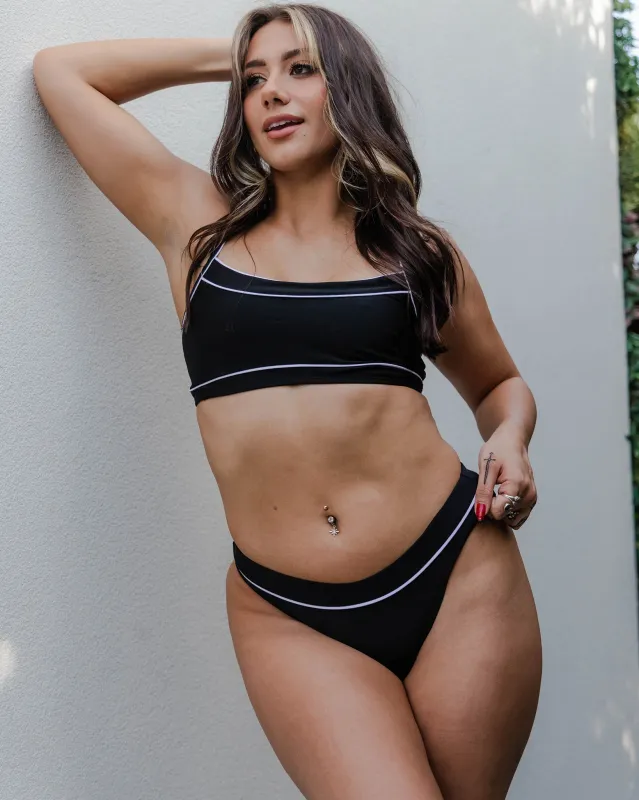 Women's Black & White Coastline Bikini Bottom sold by Dixxon