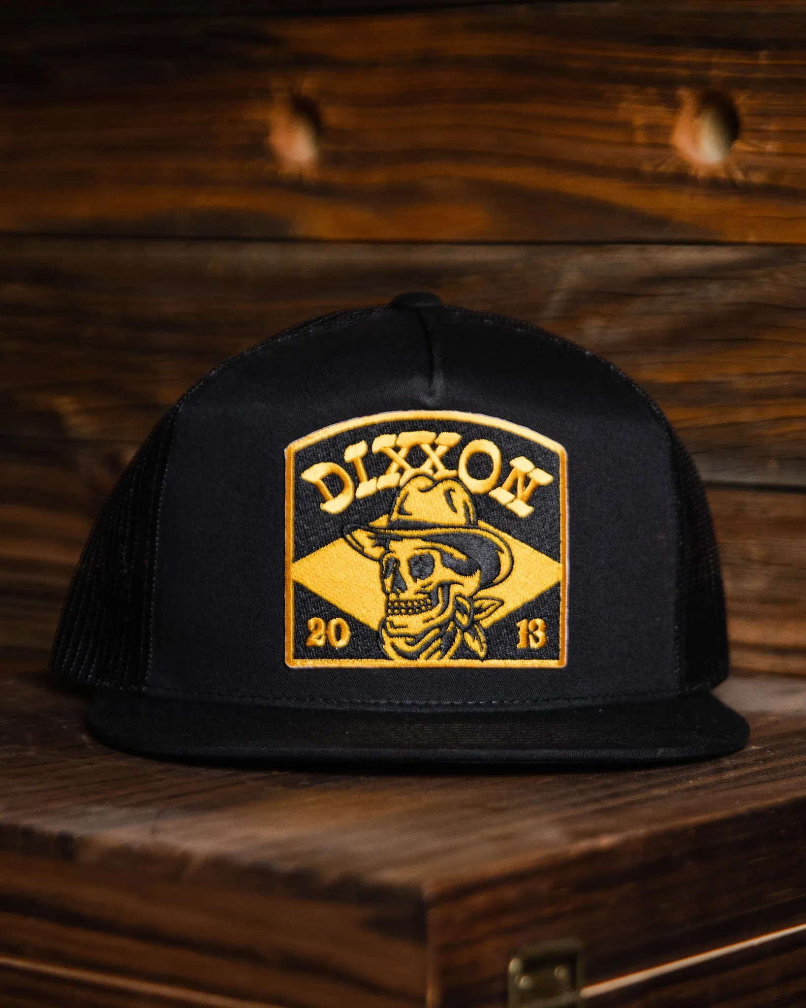 Vaquero Flat Bill Trucker Snapback - Black & Yellow sold by Dixxon product image thumbnail 3