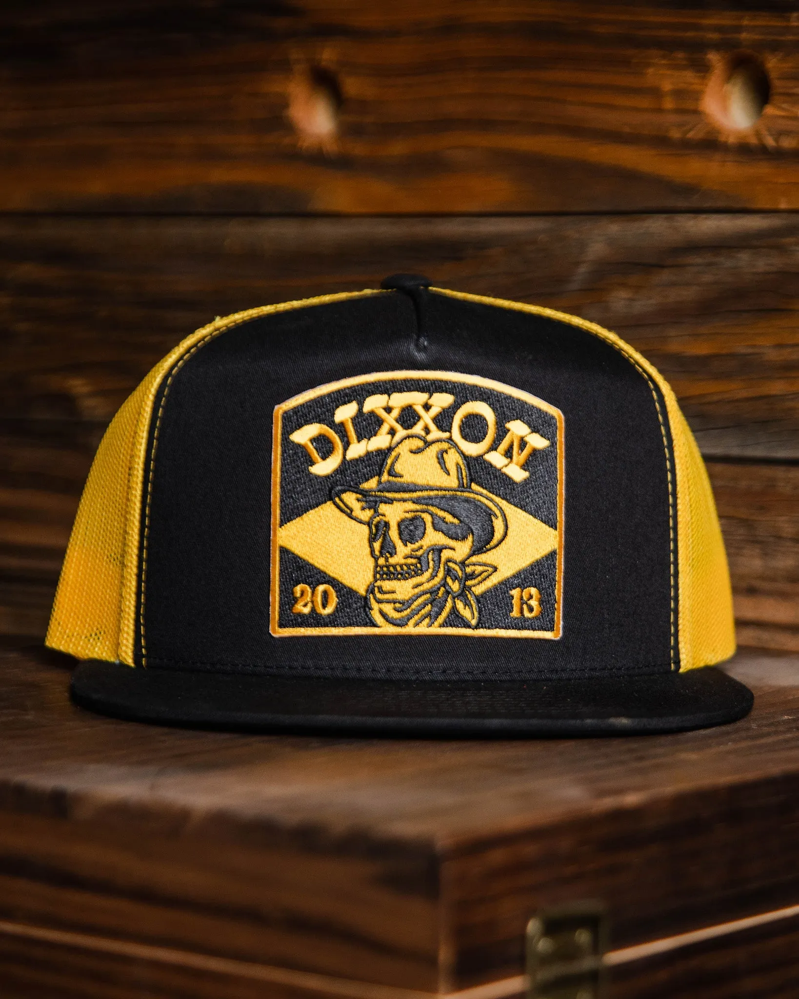Vaquero Flat Bill Trucker Snapback - Black & Yellow sold by Dixxon product image thumbnail 2