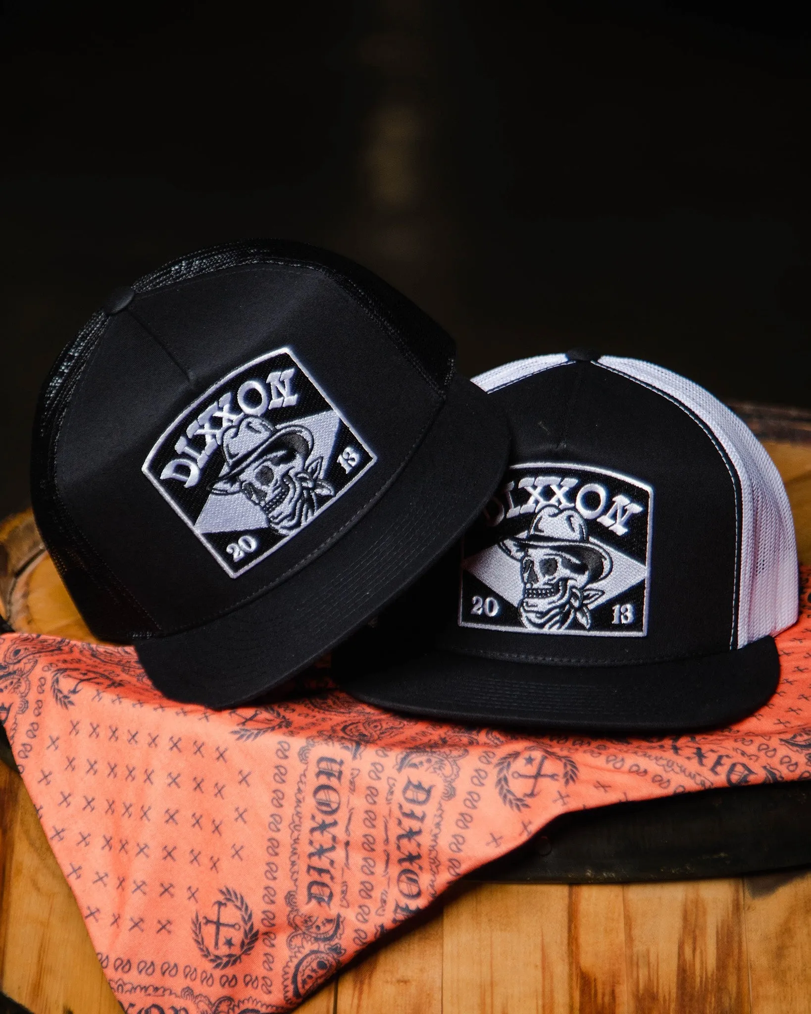 Vaquero Flat Bill Trucker Snapback - Black & White sold by Dixxon