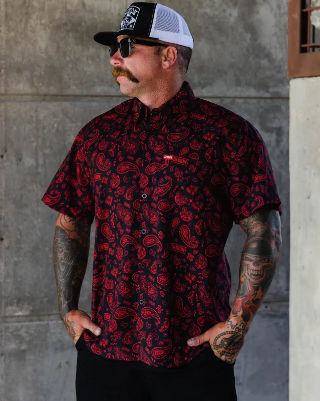 Hankie Party Shirt - Black & Red sold by Dixxon